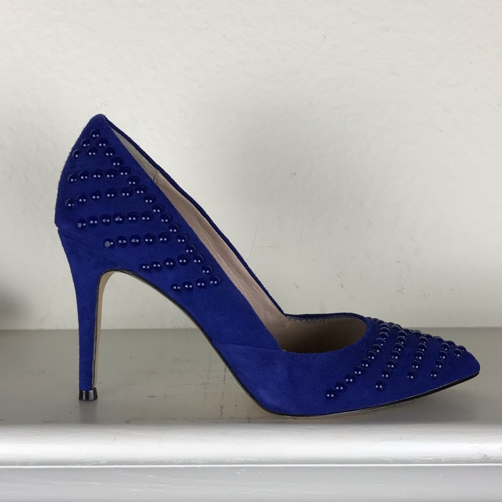 French Connection ELMYRA-M Blue Studded D’Orsay Pump Size 6.5